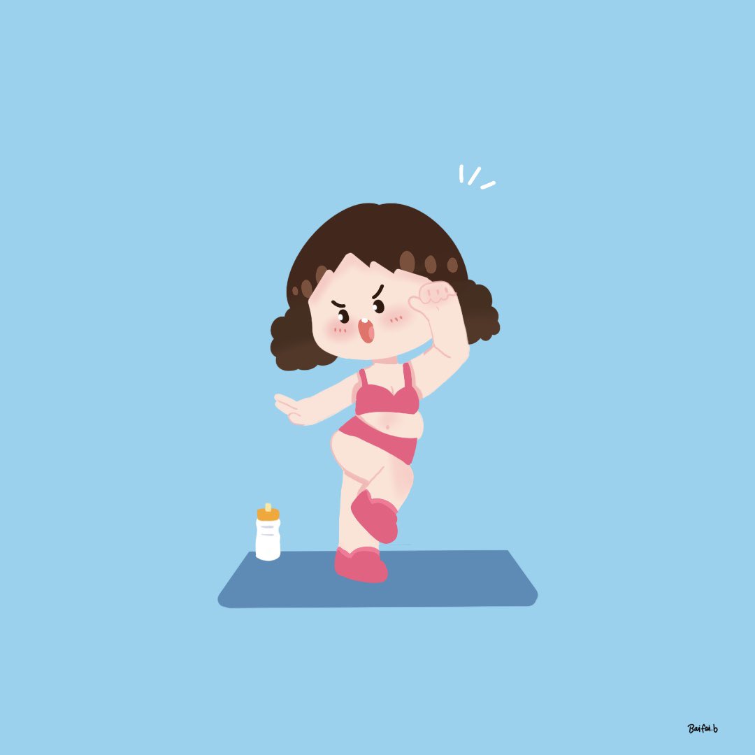 เมื่อไหร่น้อนอ้วนฉุเค้าจะผอมกันนะ อ้วนขึ้นเรื่อยๆไม่หยุดเลยค่ะ🌯🍗🍰 #illustration #digitalpainting #น้อนอ้วนฉุ #baifai_b