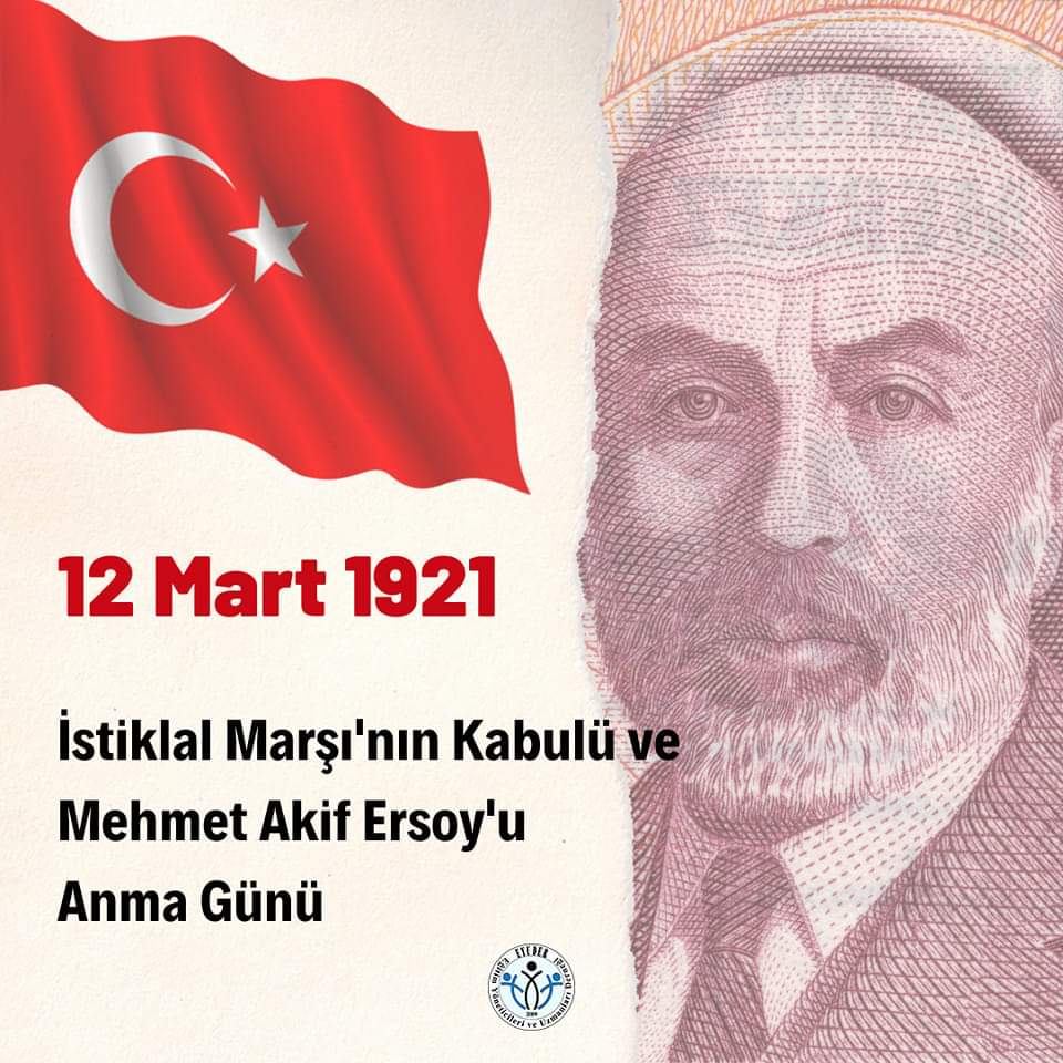 İstiklal Marşı’mızın kabul edilişinin 103. yılında ; Gazi Mustafa Kemal Atatürk başta olmak üzere İstiklal Marşımızın Kahramanı Mehmet Âkif Ersoy’u ,bütün şehitlerimizi ve gazilerimizi rahmet, minnet ve saygıyla anıyoruz. #12Mart1921 #İstiklalMarşı103Yaşında #MehmetAkifErsoy