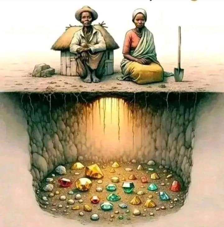kvamuvavarirwa's tweet photo. A sad picture of Africans waiting for investors. The wealth we have never been taught at school is wealth under our feet. We have only been taught to inherit wealth in the sky when we die!!! https://t.co/kRBua9j7Km