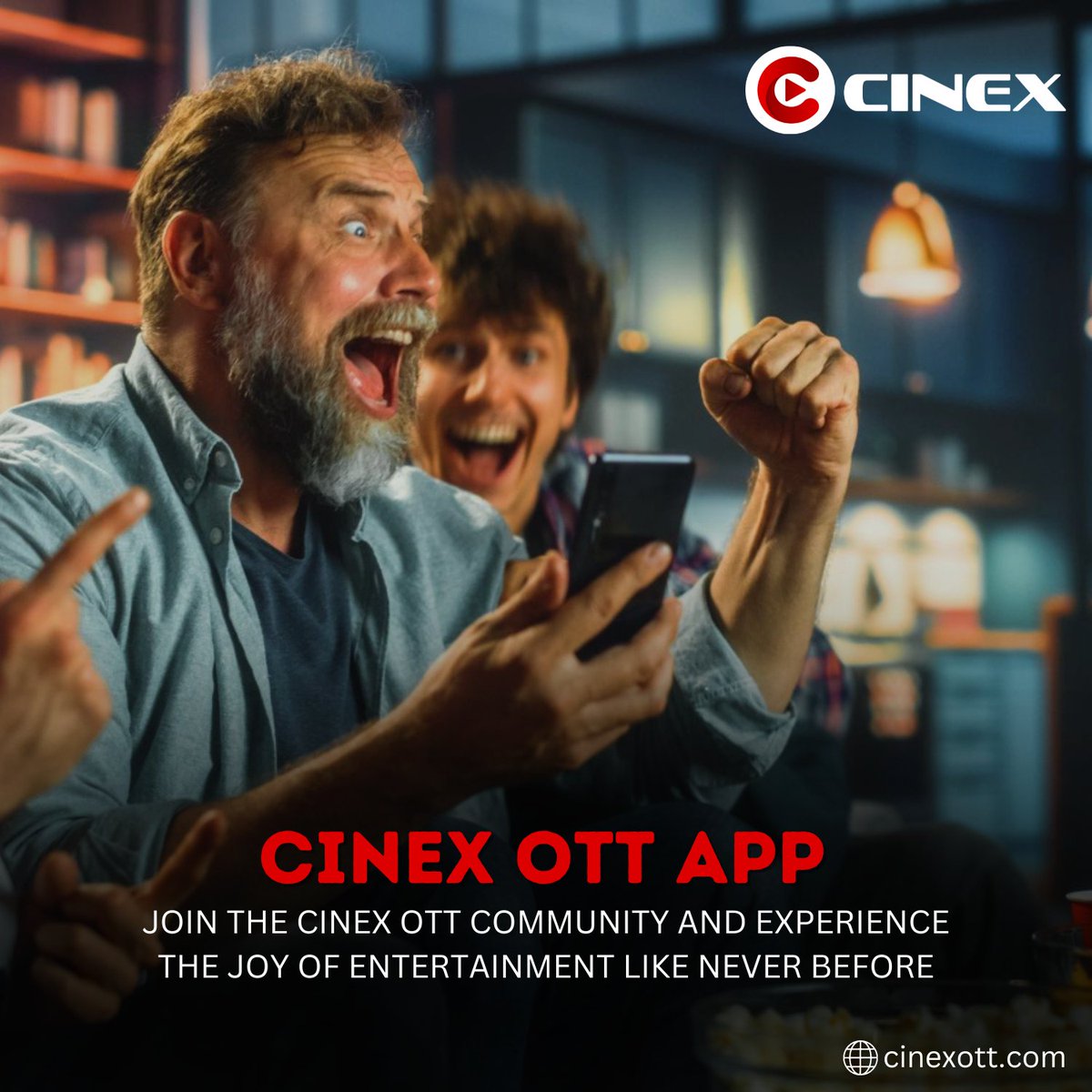 CinexOtt's tweet image. Cinex OTT App Stream Your Favorite Movies &amp;amp; Shows Anytime, Anywhere!

Craving endless entertainment? Look no further than CINEX OTT, your one-stop shop for streaming movies and shows! 

Start your free trial today at cinexott.com

#CinexOTT #EntertainmentOnDemand