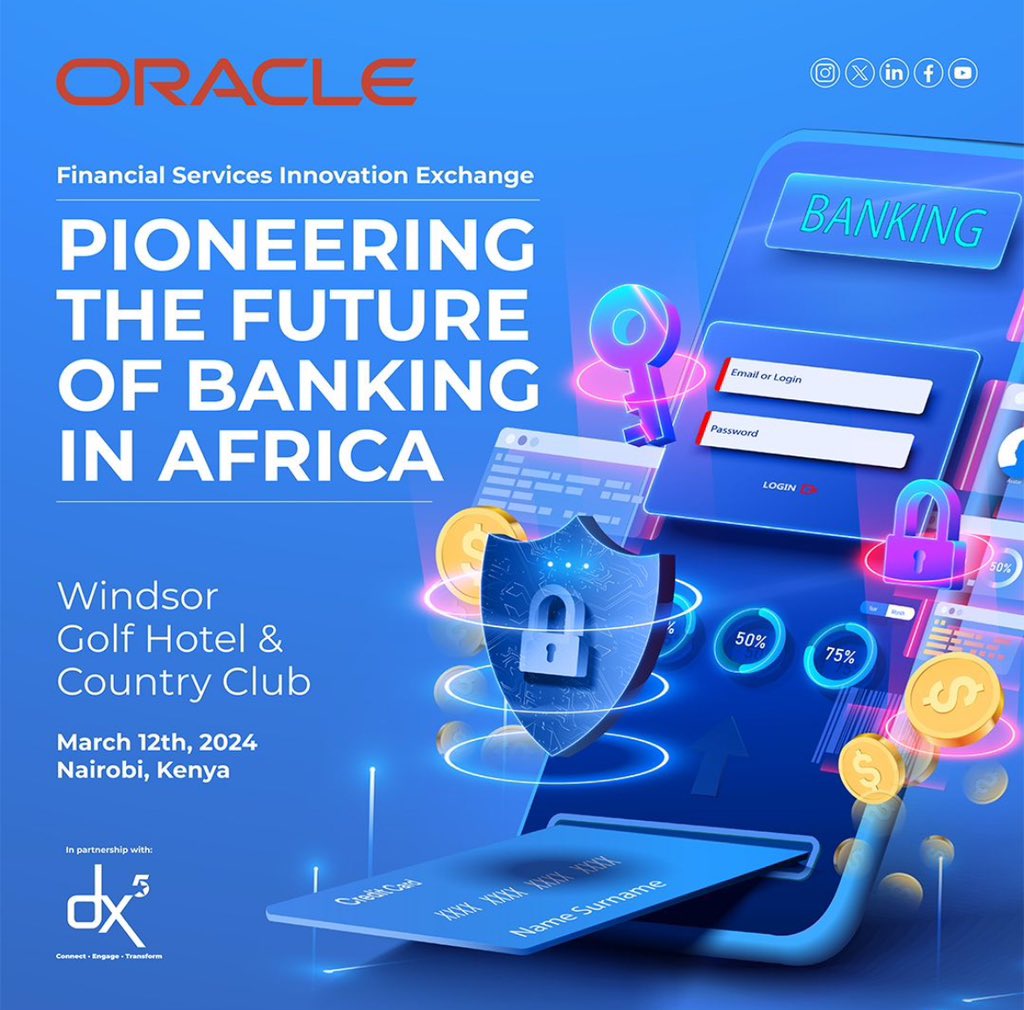 dx5ve's tweet image. We're LIVE at the Financial Services Innovation Exchange by Oracle happening NOW at the Windsor Golf Hotel & Country Club! Join the conversation, connect with industry experts, and dive into the future of banking in Africa. #FSIE2024 #InnovationLive #OracleEvent
