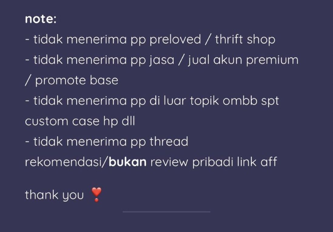 OPEN PAID PROMOTE SLOT TGL 12-17 MARET🥳 Nama olshop: Berasal dari company (kosongkan jika tidak): Semua username akun ecommerce/ tempat promosi (tw, ig, shopee): (SEMATKAN DALAM BENTUK LINK) Barang yang ingin diiklankan: Available for survey topik beauty juga🫶🏻