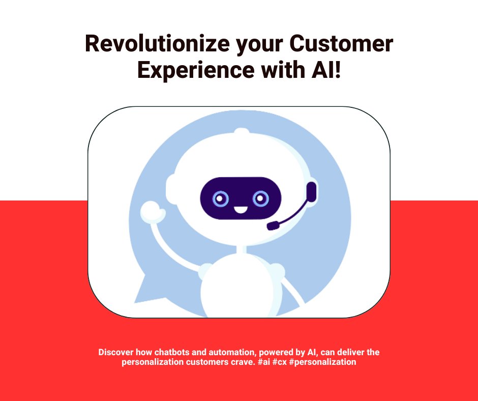 AI revolutionizes customer experience! 

72% of consumers crave personalization. Chatbots &amp; automation powered by AI can deliver it! 

#AI #CX #Innovation 

sparxitsolutions.com