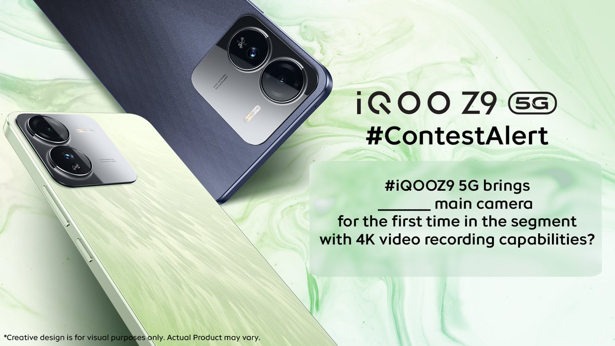 IqooInd's tweet photo. #ContestAlert ๐ธ Can you guess which groundbreaking main camera the #iQOOZ9 5G? Comment & Win* the incredible #iQOOZ9 5G
*T&C Apply - https://t.co/z1L8pdbxl0
Know More - https://t.co/VbDgKo6fqM
Watch Now- https://t.co/1ohvqTCDka
#AmazonSpecials #iQOO #FullyLoaded #Z9LaunchEvent https://t.co/YjEoTr48hW