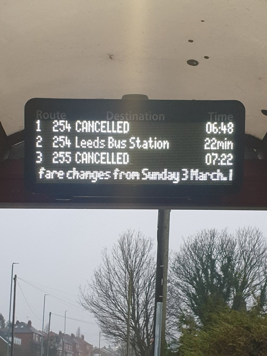 john_crowtherj1's tweet photo. @WYMayor @arrivayorkshire so Tracey please tell me how this is right!!?? 2 out of 3 buses cancelled  so if you didn't get the 6.15 (presume it turned up), the next one is an hour later! You need to sort this.... https://t.co/JQdwwmRADn
