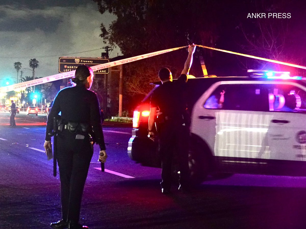 AnkrPress's tweet photo. Harbor City 03/11/24: Fatal Vehicle Vs Pedestrian accident on PCH between Vermont and Figueroa Place. Victim was riding a scooter in street before getting struck by multiple vehicles; witnesses. https://t.co/Ya5QdQbUv1
