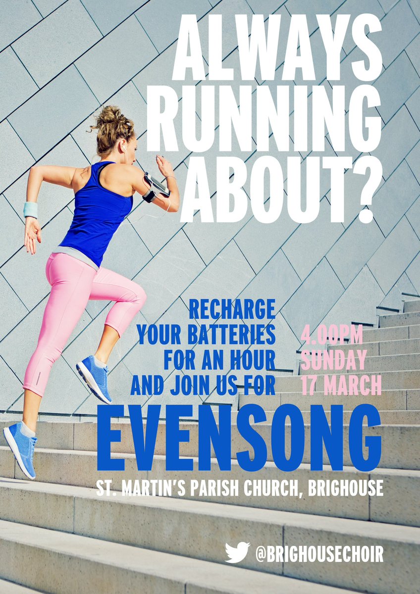 BrighouseChoir's tweet photo. 4pm Sunday 17th March 
Please join us for a traditional evensong service 😀 #choralevensong #brighouse https://t.co/0j0niEgLU2