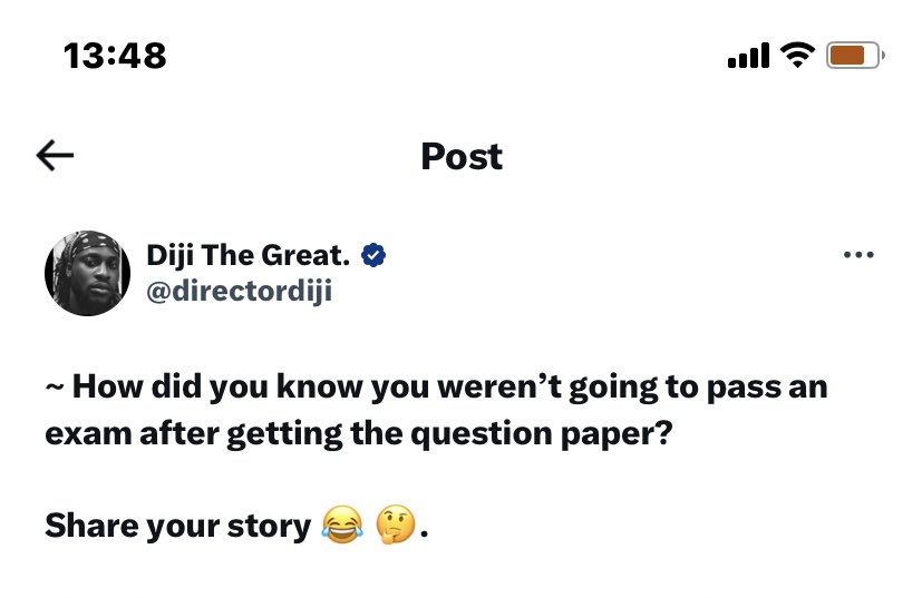 MathieuSzn_'s tweet photo. ~ How did you know you weren’t going to pass an exam after getting the question paper? 

Share your story 😂 🤔.

Thread https://t.co/hymH3xuTot