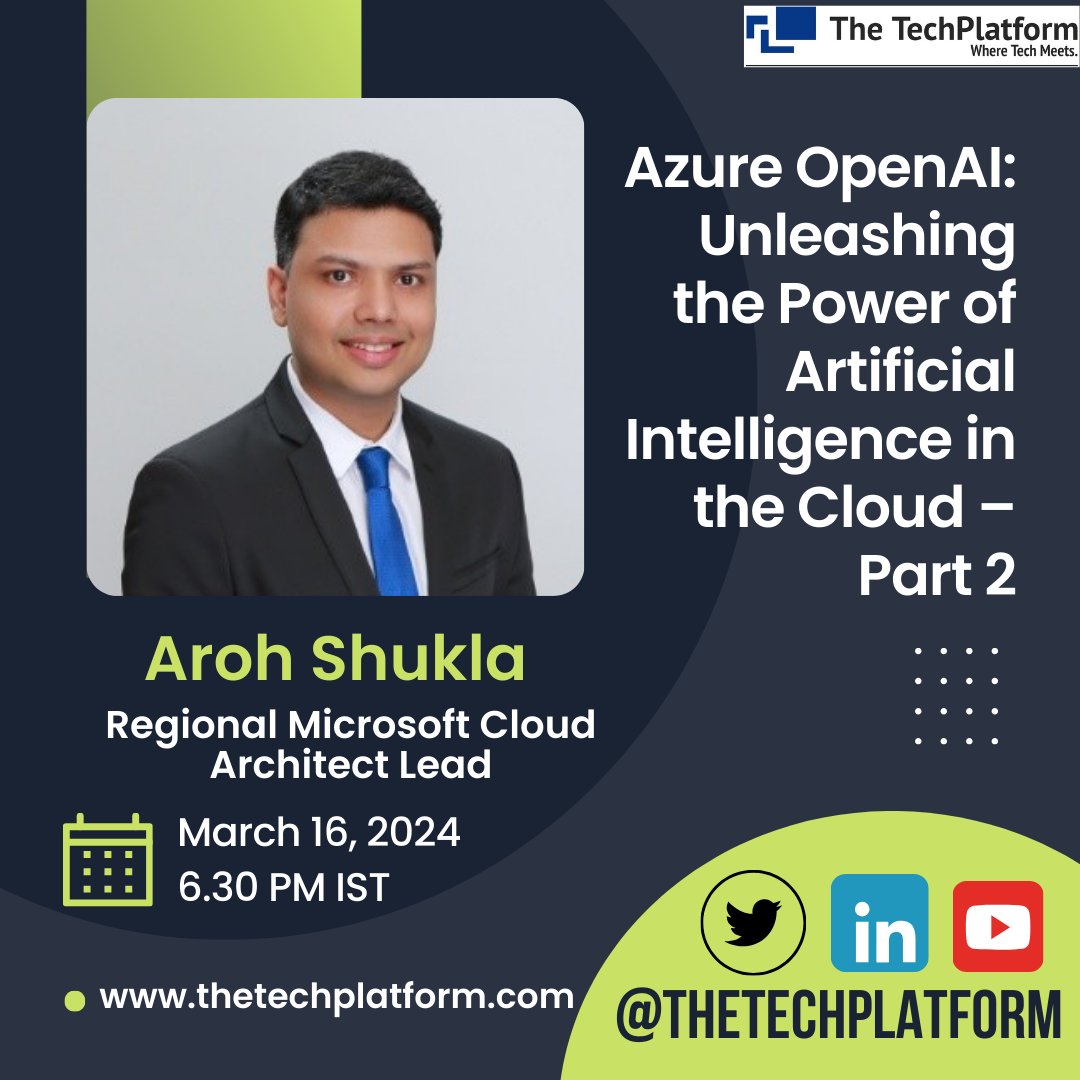 TheTechPlatform (@thetechplatform) on Twitter photo Discover how to access Azure OpenAI, explore its models and use cases, understand responsible AI practices, learn about pricing, deploy the platform, and work with text models effectively. <a href="/aaroh_bits/">Aroh Shukla</a>
#AzureOpenAI #ArtificialIntelligence #MicrosoftEDU #Cloud #OpenAI Discover how to access Azure OpenAI, explore its models and use cases, understand responsible AI practices, learn about pricing, deploy the platform, and work with text models effectively. <a href="/aaroh_bits/">Aroh Shukla</a>
#AzureOpenAI #ArtificialIntelligence #MicrosoftEDU #Cloud #OpenAI