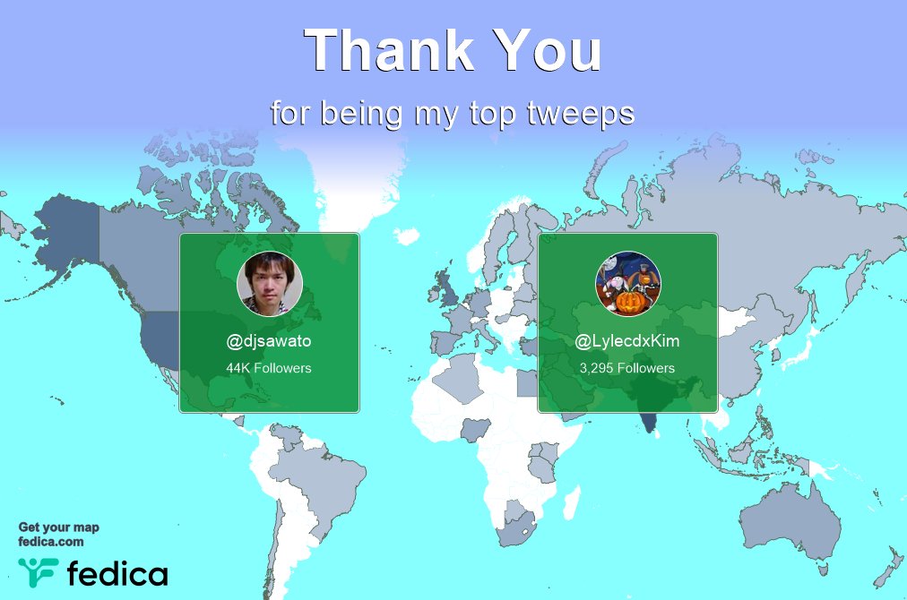 Special thanks to my top new tweeps this week @djsawato, @LylecdxKim