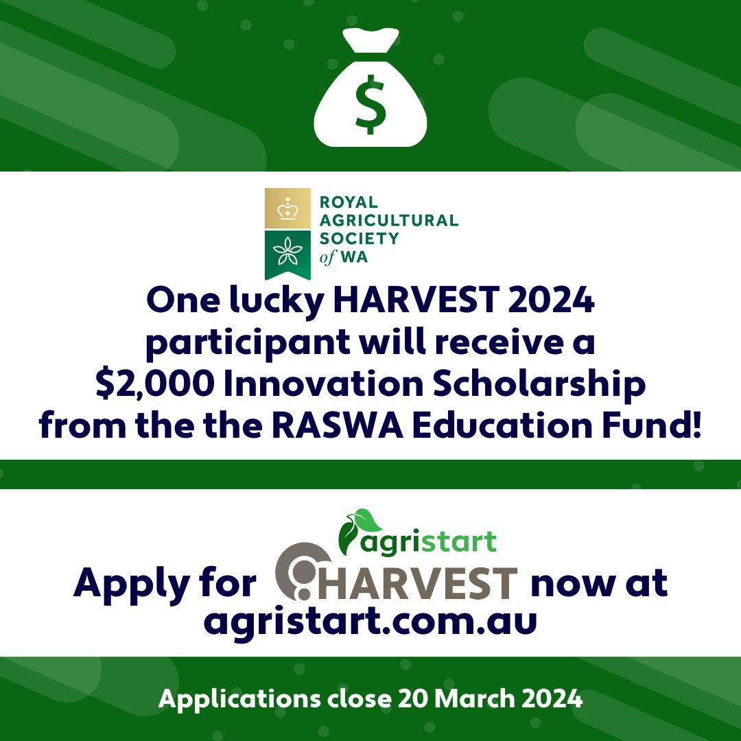 Apply for HARVEST now: loom.ly/k0fd_E4
🎓“We have done several accelerator programs now and the insights, mentorship, and connections have been the best we've received.” A Platell HARVEST 2023
Sponsors <a href="/theGRDC/">GRDC</a> <a href="/DPIRDWA/">DPIRDWA</a> Wrays, @royalagwa <a href="/AgriFuturesAU/">AgriFutures Australia</a>.
#AgtechStartups