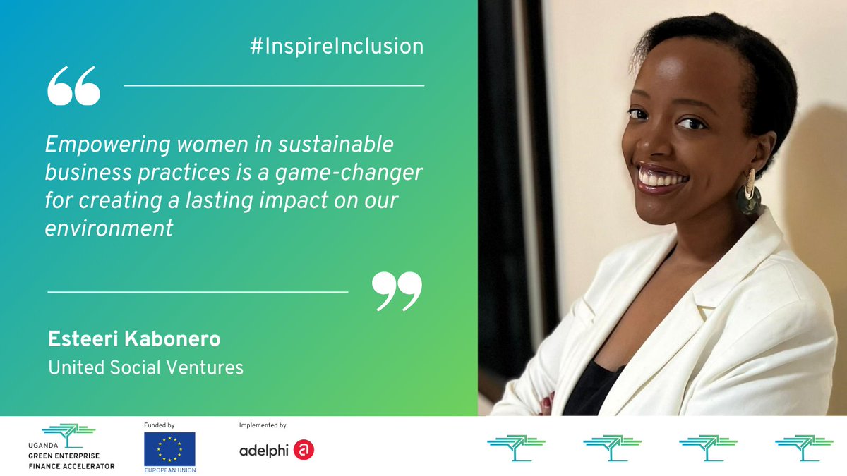 Funded by the @EUinUG, UGEFA is commited to fostering a greener, more inclusive future 🌱🌍 Esteeri Kabonero, @UnitedSocVen, UGEFA partner, highlights the transformative power of supporting women in building environmentally-conscious businesses 🗣️ #InspireInclusion #IWD2024