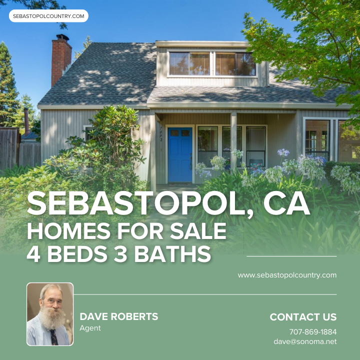 Sebastopol, CA Homes For Sale 4 Beds 3 Baths
listings.sonoma.net/i/4-beds-3-bat…

#realestate #sonomatownhouseforsale #daverobertsagent #sonomarealestate #sebastopolrealestate #sonomacountyrealestate #healdsburgrealestate #russianrivervalleylandrealestate #sonomavalleylandrealestate