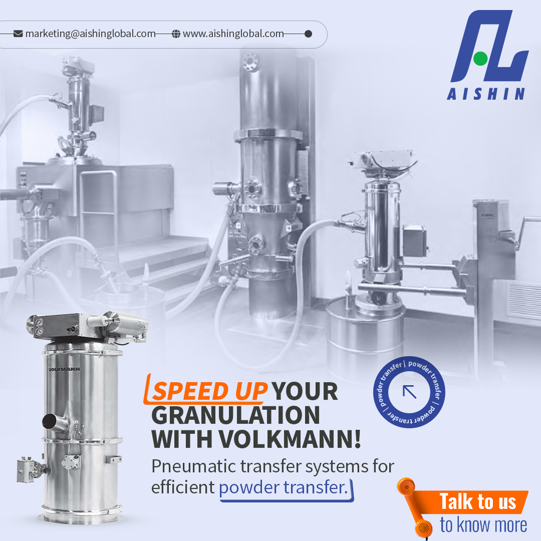 aishin_01's tweet photo. The Volkmann powder transfer system accelerates powder transfer, enabling you to load your High-Shear Mixer Granulator or Fluid Bed Dryer faster than ever before.

Explore how Volkmann's powder transfer systems can accelerate your granulation processes.

#powdertransfersystems https://t.co/y19LSozcYM
