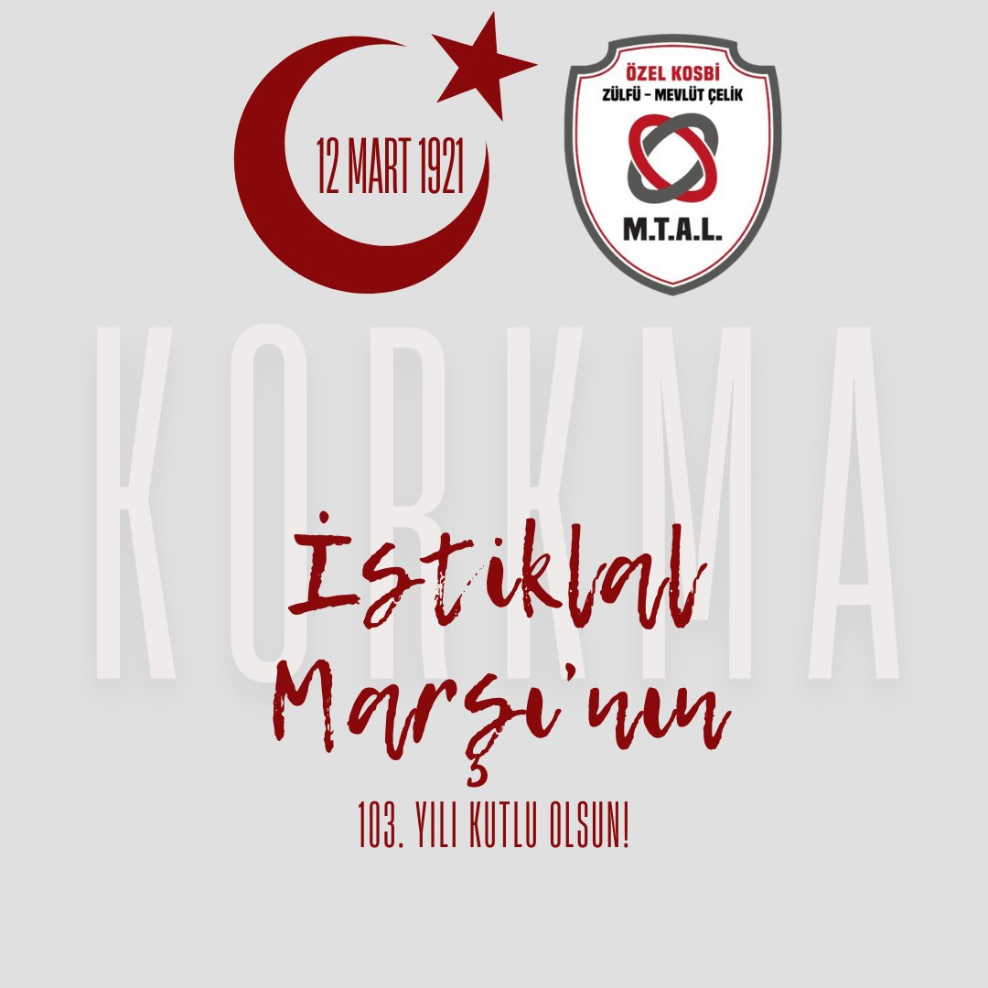 kosbimtal's tweet photo. Bağımsızlığımızın sembolü,  İstiklâl Marşı’mızın kabulünün 103.yılını kutluyor, Millî şairimiz Mehmet Akif Ersoy’u  ve İstiklâl kahramanlarımızı  minnetle anıyoruz . 🇹🇷 
#özelkosbizülfümevlütçelikmtal 
#üretenokul 
#istiklalmarşı 
#mehmetakifersoy 
#kemalpaşaosb 
#izmir https://t.co/ccwAk1n0lo