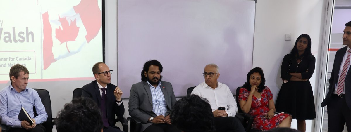 CanHCSriLanka's tweet photo. Many thanks to Chairman Bob Kundanmal &amp; the team at Universal College Lanka (UCL) for hosting a recent visit from HC @AmbEricWalsh. Appreciated the opportunity to meet with senior management and students who are following the pathway program with Canada’s @DalhousieU. https://t.co/UsDqHawTUR