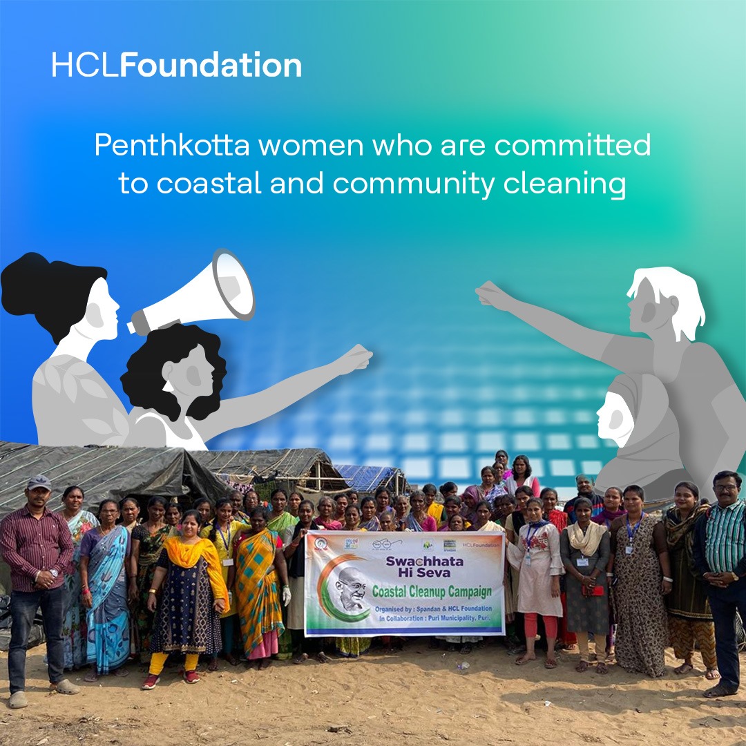HCL_Foundation's tweet photo. Women action for cleaner coasts! 

This International Women’s Day, we want to honor our change makers who are making remarkable progress.  

Penthakotta, one of the biggest urban ghetto of marine fishers in India is located 500 meters away from the Bay of Bengal tide lines. Home to nearly 12000 families, an average of 1.5 kg of solid wastes are generated per day from each household. Unlike other human settlements in Puri, the Swachh Sabari vehicle services were not accessibility to these families. This resulted in large quantities of waste being directly dumped in the ocean. In partnership with HCLFoundation and SPANDAN, 1100 women in 75 SHGs led and organized coastal cleanup campaigns. Furthermore, these women leaders requested the local municipal officer to provide the Swachh Sabiri vehicle services to these areas. As a result of this, the Swachh Sabiri services are now active and waste is picked up daily from these communities. And now, dumping waste in the ocean has slowly stopped and the communities are becoming cleaner. Leadership and collaborative efforts by the women SHG groups have sowed the seeds to a cleaner and more aware community. 

#HCLFoundation #IWD2024 #HaritbyHCLFoundation #Equality #SuperChargingProgress #ShePowers