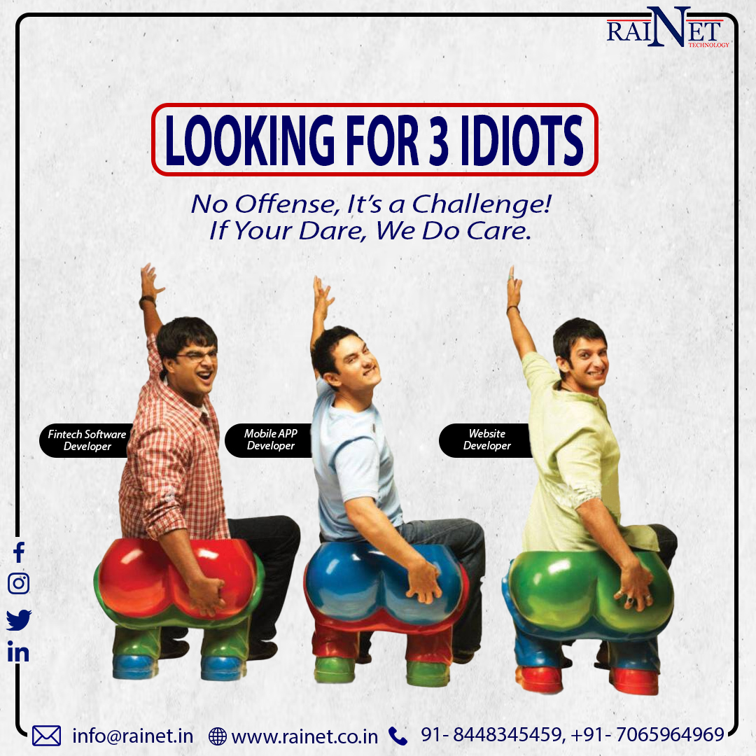 RAINETTECHNOLO1's tweet image. Are you looking for 3 idiots?🔥
.
To know more details please contact us today 👉
Call us : +91 9958519609, +91 7053448701
Mail us : info@rainet.co.in
.
#fintechinnovation #softwaredevelopment #webdevsolutions #mobileapptechnology #BBPSAPI #AEPSAPI #Payin #RuslaanTeaser #Vijay