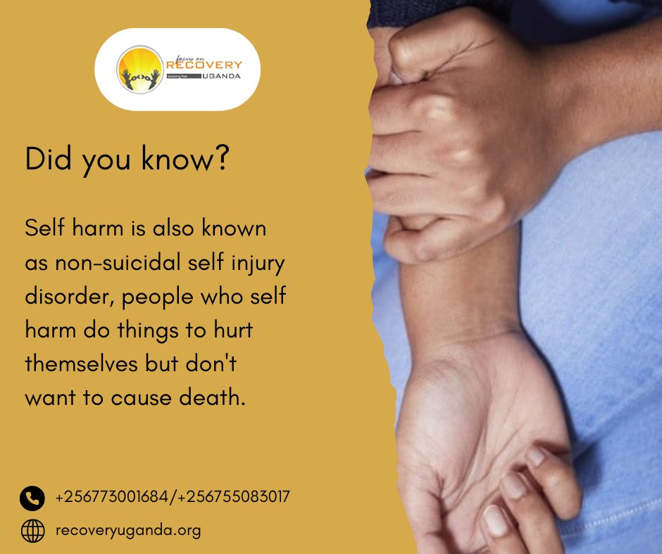 HomesFore's tweet photo. Did you know?
Self harm is also known as non-suicidal self injury disorder, people who self harm do things to hurt themselves but don't want to cause death.
If someone is self harming, it is important to seek help from a professional. #selfharmawarenessweek #recoveryug https://t.co/juy4vnjQUo