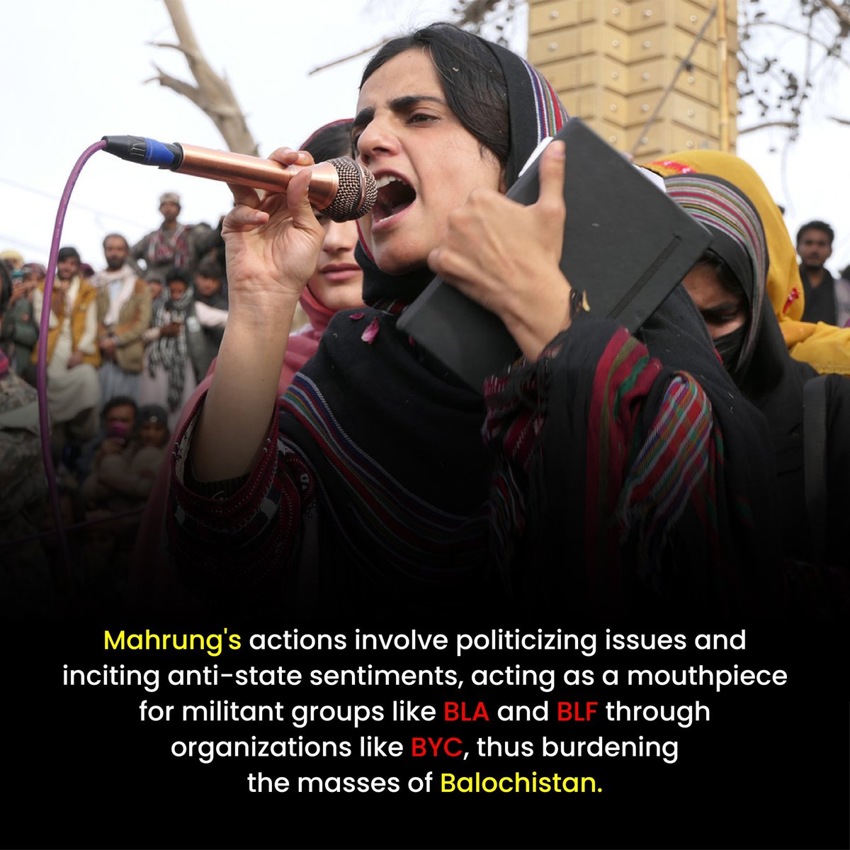 Mahrung's actions involve politicizing issues and inciting anti-state sentiments, acting as a mouthpiece for militant groups like BLA and BLF through organizations like BYC, thus burdening the masses of Balochistan.
#SayNoToTerrorism
 #Perletti
#Balochistan