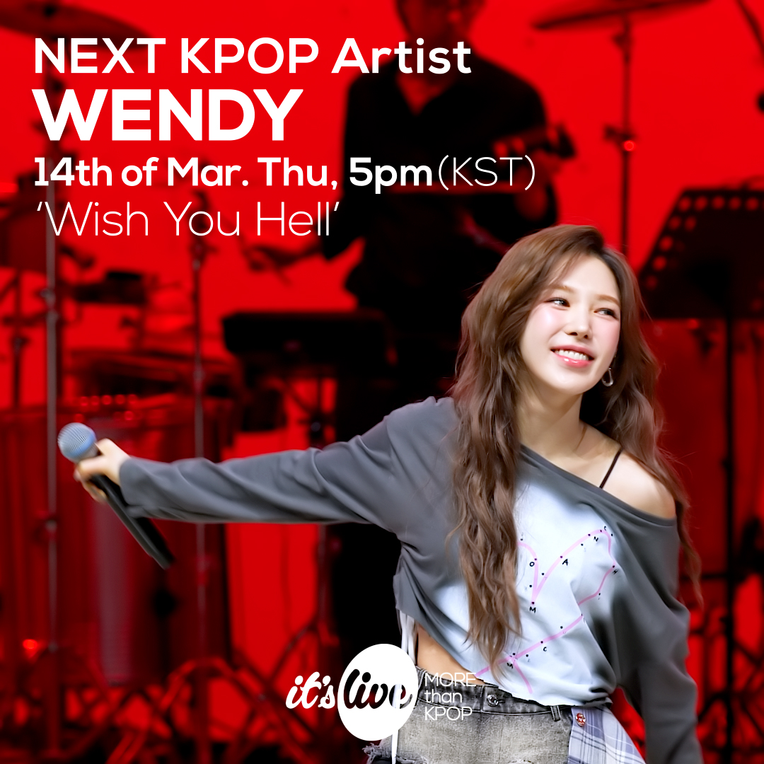itsLIVEofficial's tweet photo. <COMING UP NEXT>
#웬디 - #Wish_You_Hell
#WENDY - Wish You Hell
@RVsmtown

#잇츠라이브 #KPOP #itsLive https://t.co/iD61YLU65Z