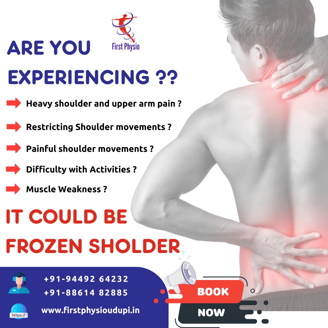 Don't let your frozen shoulder hold you back! Visit First Physio, the best clinic in Udupi, for expert care and effective treatment. 🏥💪

#FrozenShoulder #AdhesiveCapsulitis #ShoulderPain #ShoulderStiffness #ShoulderMobility #ShoulderRehabilitation #PainRelief #Physiotherapy