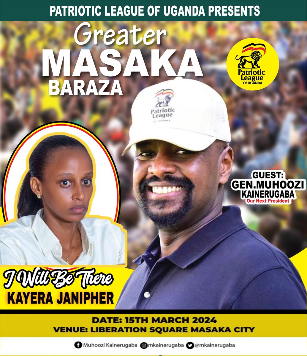 MASAKA BARAZA is a day after tomorrow @mkainerugaba, the guest, People of Greater Masaka. Your problems are solved, and ask @Kayera256 @akankundac31 @JovialIngabire @Ugandan_Beauty