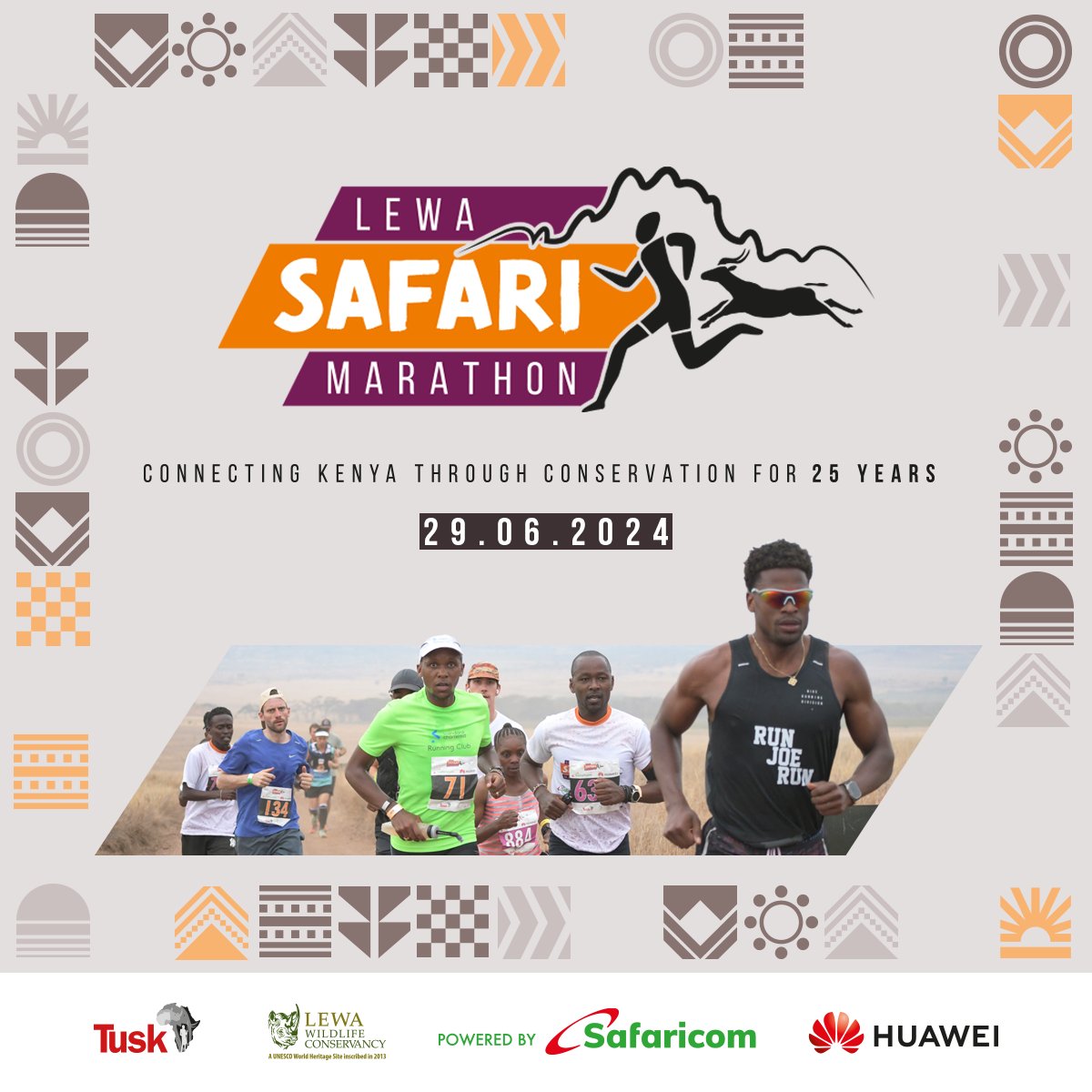 Save The Date! Registration for the #LewaSafariMarathon 25th anniversary edition opens for Kenyans and East African residents on 14th March at 0800 EAT. Join us on 29th June as we celebrate 25 years of connecting Kenya through conservation Register at lewasafarimarathon.co.ke