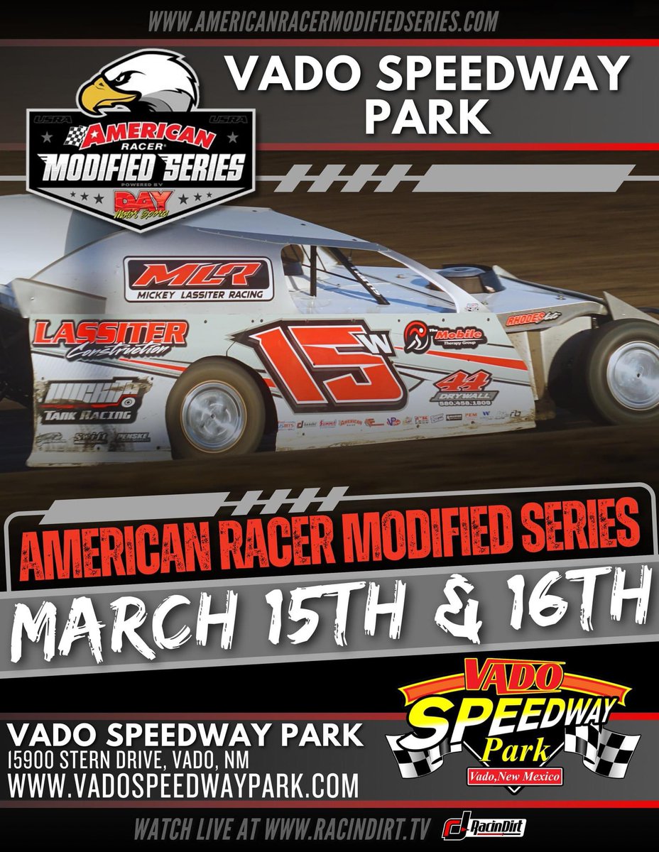RacinDirt.com (@racindirt) on Twitter photo Pumped to get the <a href="/USRAARMS/">American Racer USRA Modified Series powered by Day</a> series off the ground this week <a href="/VadoSpeedway/">Vado Speedway Park</a>! Pumped to get the <a href="/USRAARMS/">American Racer USRA Modified Series powered by Day</a> series off the ground this week <a href="/VadoSpeedway/">Vado Speedway Park</a>!