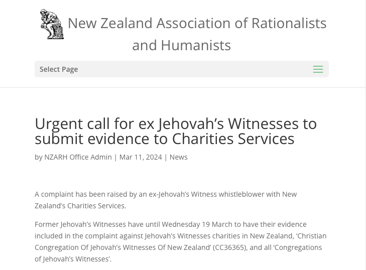 JWLEAKS_ORG's tweet photo. New Zealand | Urgent call for ex Jehovah’s Witnesses to submit evidence to Charities Services

https://t.co/BiA3dclSTH https://t.co/hVQPsmlanH