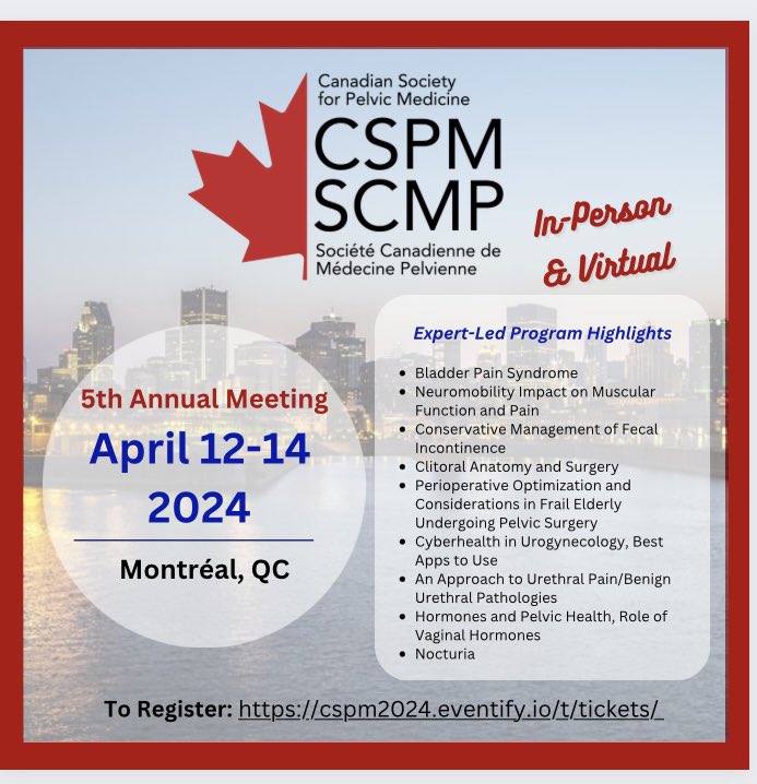 Come join the fun!! <a href="/urogynsociety/">AUGS</a> <a href="/iugaoffice/">International Urogynecological Association (IUGA)</a> <a href="/SOGCorg/">SOGC</a> <a href="/CanSAGE/">CanSAGE</a> <a href="/SinaiHealth/">Sinai Health</a> <a href="/WCHospital/">Women's College Hospital</a> <a href="/CanUrolAssoc/">Canadian Urological Association</a> <a href="/UnityHealthTO/">Unity Health Toronto</a> <a href="/Sunnybrook/">Sunnybrook Health Sciences Centre</a> <a href="/uoftobgyn/">U of T Ob-Gyn</a>