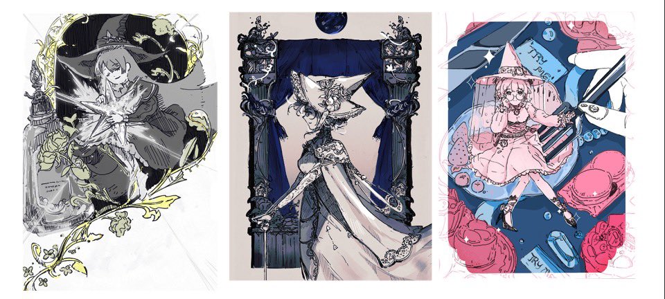 cherrycoon308's tweet photo. โปสการ์ด cq คับ เป็น original character 

AU แม่มดน้อย 🧙‍♀️ 

ประกอบไปด้วย มอนเทีย | โซต้า | เคียลิน 💖 https://t.co/K76XLB5d9j