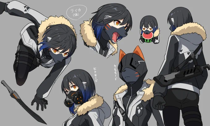 実は黒髪の青メッシュクソ好きシリーズです#オリキャラは性癖の見本市 