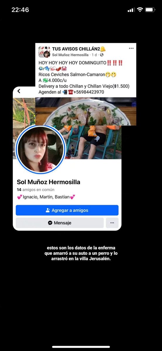 thcpiedpiper's tweet photo. TW // maltrato animal 

acá en Chillán una tipa que vive cerca de mi villa arrastró a un perrito aproximadamente x cinco minutos y lo dejó abandonado cerca de un río. El nombre de la agresora es Sol Muñoz Hermosilla. El perrito ya fue rescatado, pero esta enferma culia » https://t.co/vGdrmrWFAE