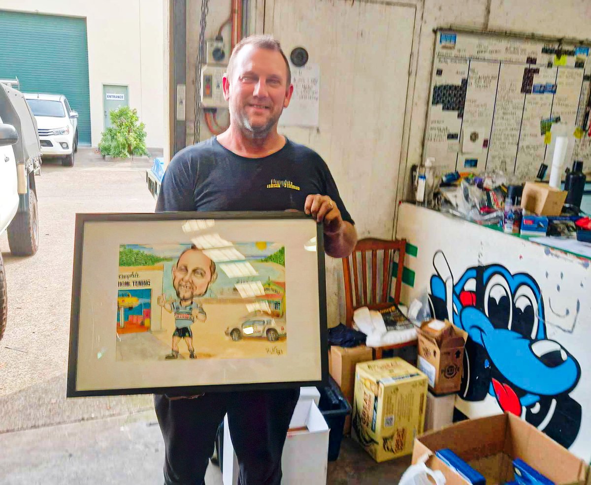 Caricatures for Special occasions: Richard from Complete Home Tuning, Kurnell.
#CompleteHomeTuning #Kurnell #caricature #cartoon #birthdaygift #gift #Giftidea #pastcolours #petervasic #weddinggifts #mancaveart #cronullasharks #cronullasutherlandsharks #sharkies #illustration