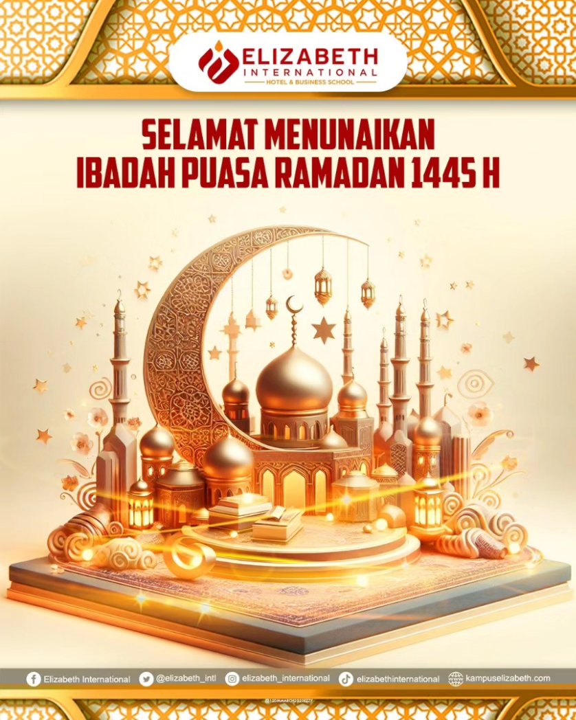 Elizabeth_Intl's tweet photo. Selamat datang bulan suci Ramadan 1445 H / 202, bulan yang penuh berkah dan ampunan. Saya ingin mengucapkan selamat menunaikan ibadah puasa kepada seluruh umat muslim di seluruh dunia.

Kami keluarga besar @Elizabeth_Intl mengucapkan Marhaban ya Ramadan! 
#elizabeth_internationa https://t.co/v24d3pHCt5