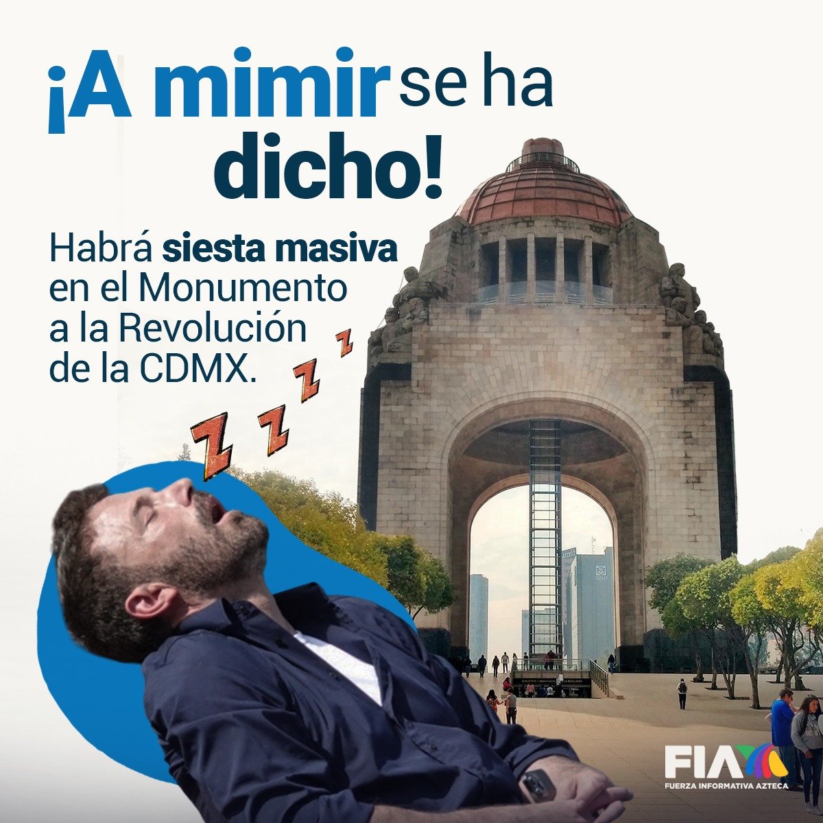 AztecaNoticias's tweet photo. El Centro de Sueño y Neurociencias (CSN) convoca a participar en la #siesta masiva que se llevará a cabo en el Monumento de la Revolución de la #CDMX

La invitación tiene objetivo resaltar la importancia del derecho al #descanso, así como la importancia de dormir bien.

¿Cuándo y dónde será? - https://t.co/BjvPae4XY9