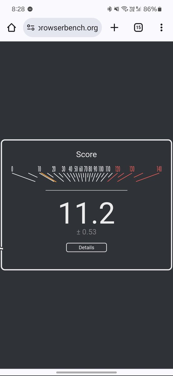 praaatiiik's tweet image. Apple, Google, Mozilla, and Microsoft launched a new browser benchmark- Speedometer 3.0...

Surprisingly, my S24 scores 11.2 😅
What&apos;s your score???