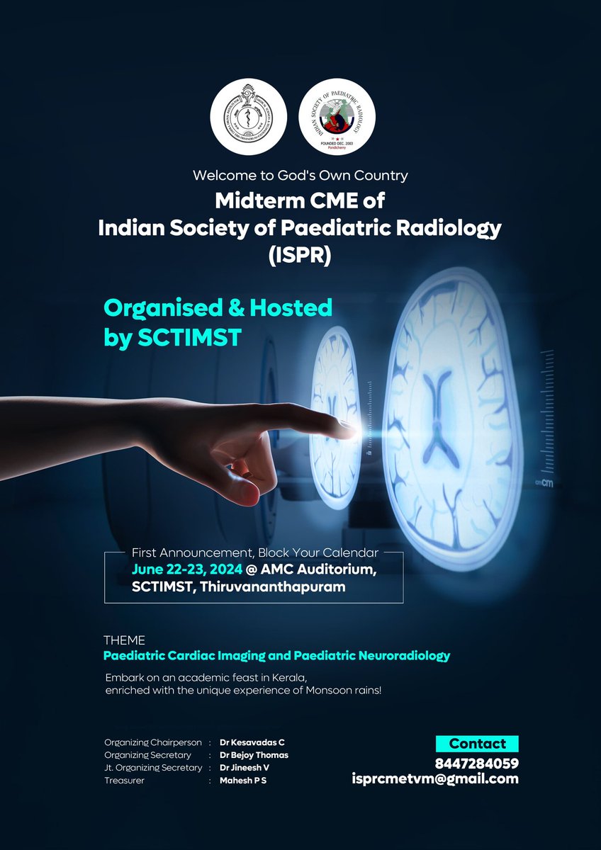drbejoy2002's tweet photo. While we have celebrated ISNR24 and awaiting SPIN Goa, come and enjoy Peds neuro and cardiac rad @ God's own country in June with ISPR midterm CME. Please save the dates. Stalwarts Nihaal, Gopi and Atin and all other experts will be there! Please come and enjoy the monsoon feast! https://t.co/SyRwDDN8GO