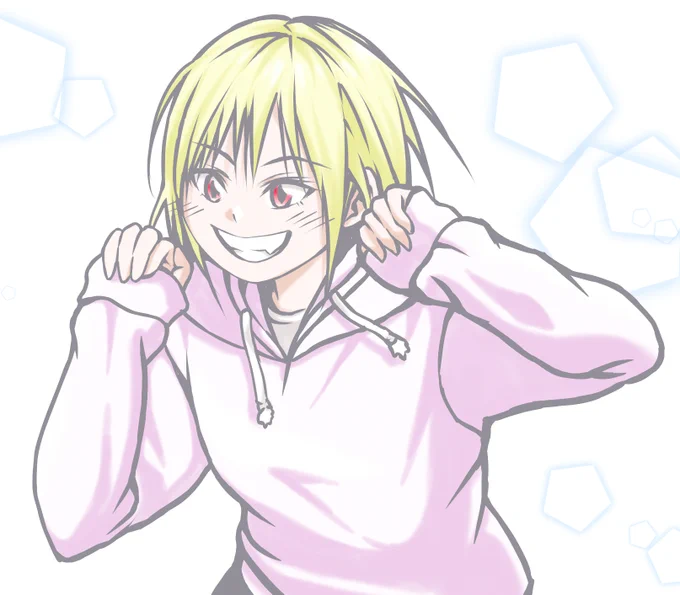 3月12日のポーズをもとにパーカーを着た女の子を描きました。 (完成)  #今日の参考ポーズ 