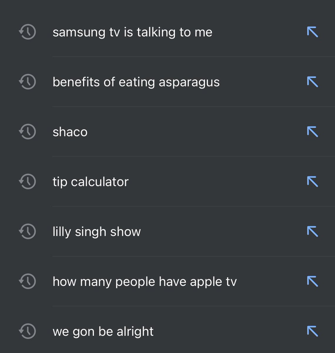 My recent search history y’all 💀💀💀