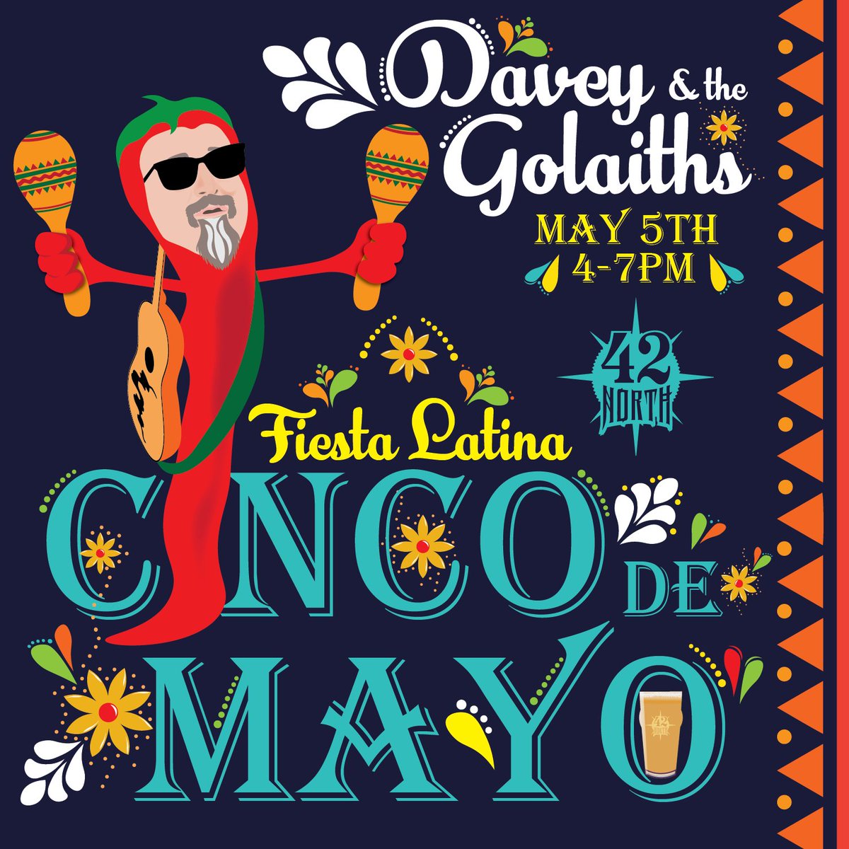 Savvy_Artist's tweet photo. New Client art for #davieandthegolliaths Cinco de Mayo show Fiesta Latina at @42northbrewing. If if you're in Buffalo, NY, stop in and say hi! #graphicdesign #eventart #vectorart #smm #GraphicDesigner https://t.co/3NWsz8tW4W