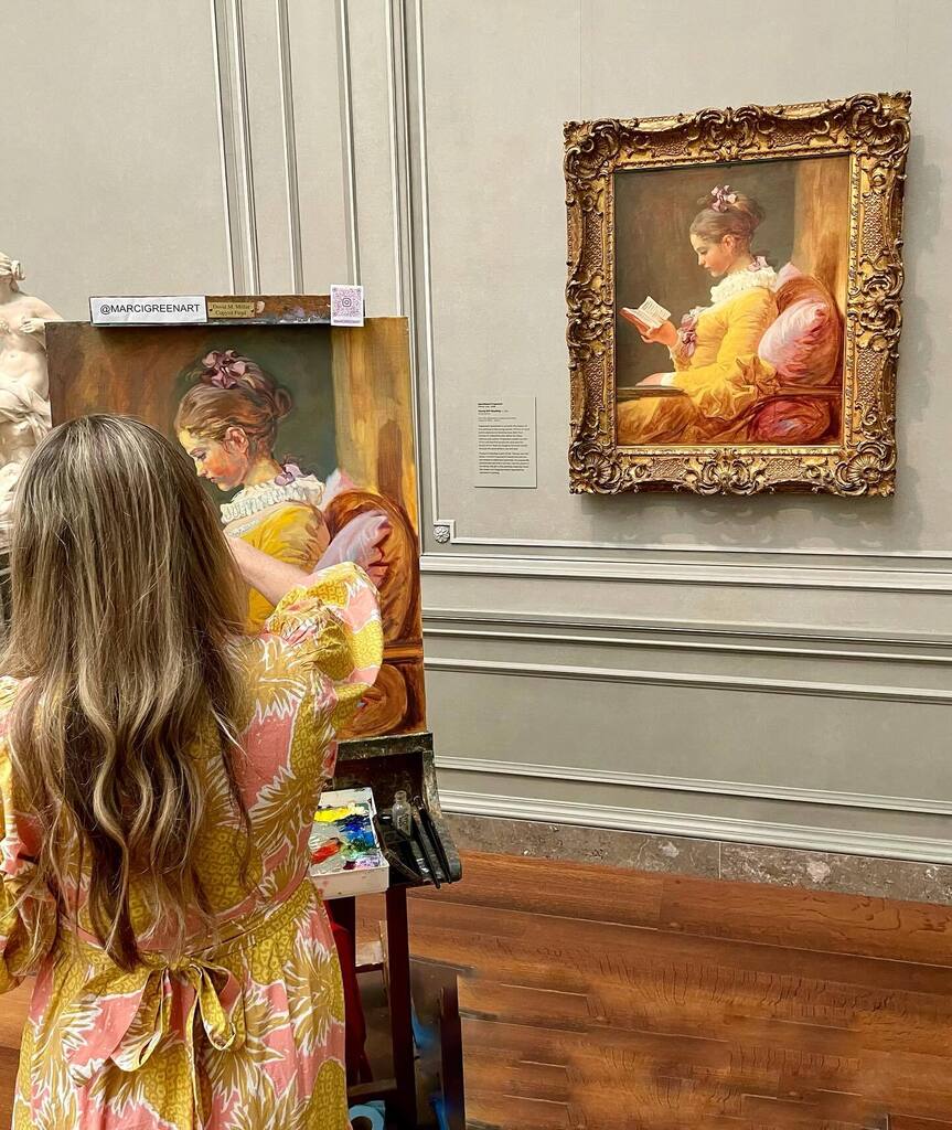 The @nationalgallery What a treasure! My favorite painting wasn’t on display but what a terrific consolation prize. @californiastatelibrary #fragonard #paintersgonnapaint #lifeimitatesart #younggirlreading #younggirlreadingpainting instagr.am/p/C4ZgXMDLfVW/