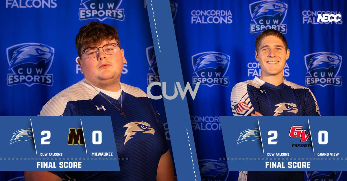 CUWEsports's tweet photo. CUW Valorant comes away with two of their best wins of the season as they didn't drop a map across a @neccgames double-header tonight!
The Falcons have set their Spring NECC record to 5-2 ahead of playoffs.
#cuw #cuwesports #esports #valorant #wisconsinesports https://t.co/Qbgtncs5L3