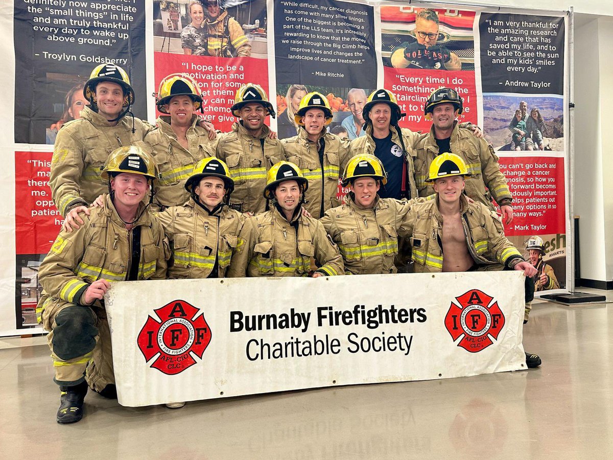 Congratulations to our Burnaby firefighters that went down to Seattle and climbed 69 stories for charity. Some of Our members finished in 1st,2nd,3rd and 4th place overall. With the fastest time of 10:03 minutes. @LLSusa @BurnabyFireDept @CityofBurnaby
