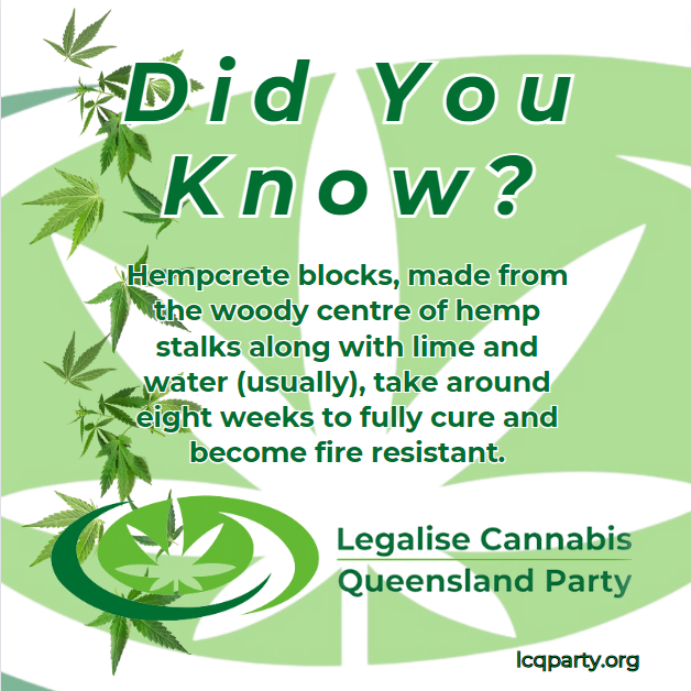 Hemp has impressive environmental credentials; grows faster than most weeds, negating herbicides; fairly pest resistant; 2 crops per season; excellent carbon sequestration; strong, pest-resistant building material, hempcrete - absorbs CO2 as it cures. lcqparty.org/policies/
