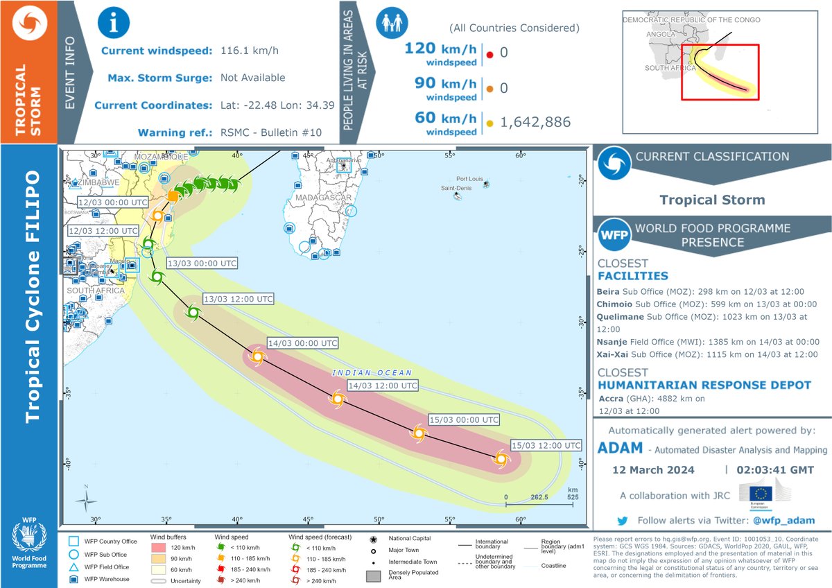 Tropical Cyclone FILIPO-24. Warning n.10 - Population Estim.: bit.ly/49KYSrV