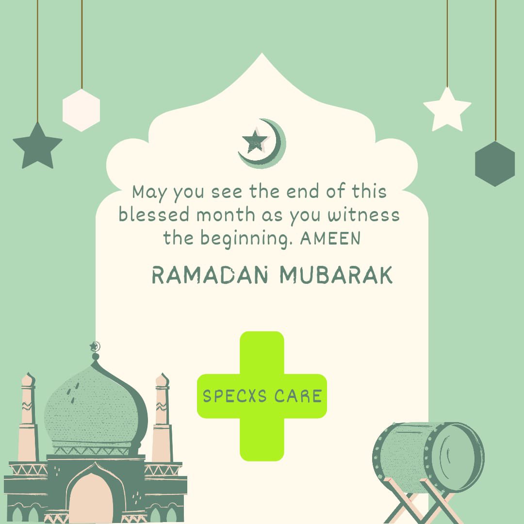 specxscare's tweet photo. Ramadan Mubarak from all of us at Specxs Care, use your time wisely, eat right, and take care of those around you. Cheers! https://t.co/GXmxug59TD