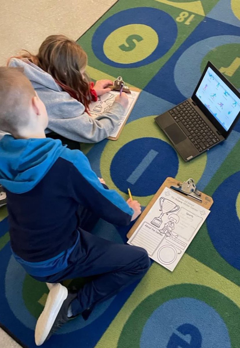lees3111's tweet photo. Flashback to last week where we visited the Tbay  Ontario Winter Games. The students in grade 4/5 reviewed some hockey vocabulary and researched information about the event including the history behind the games, the various sports played, and information on Pachi@LakeheadSchools https://t.co/aUtsqEItQO