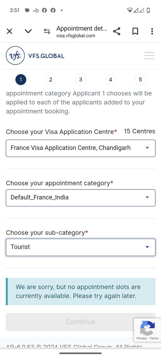 vivek2112's tweet photo. @VFSGlobal @FranceinIndia have been trying to book an appointment for tourist visa for last few days. The website says no slots are available at both Chandigarh and Delhi center. Hard to believe there are no slots in Delhi either. Please suggest how to get an appointment sorted? https://t.co/pJzQClQcoQ